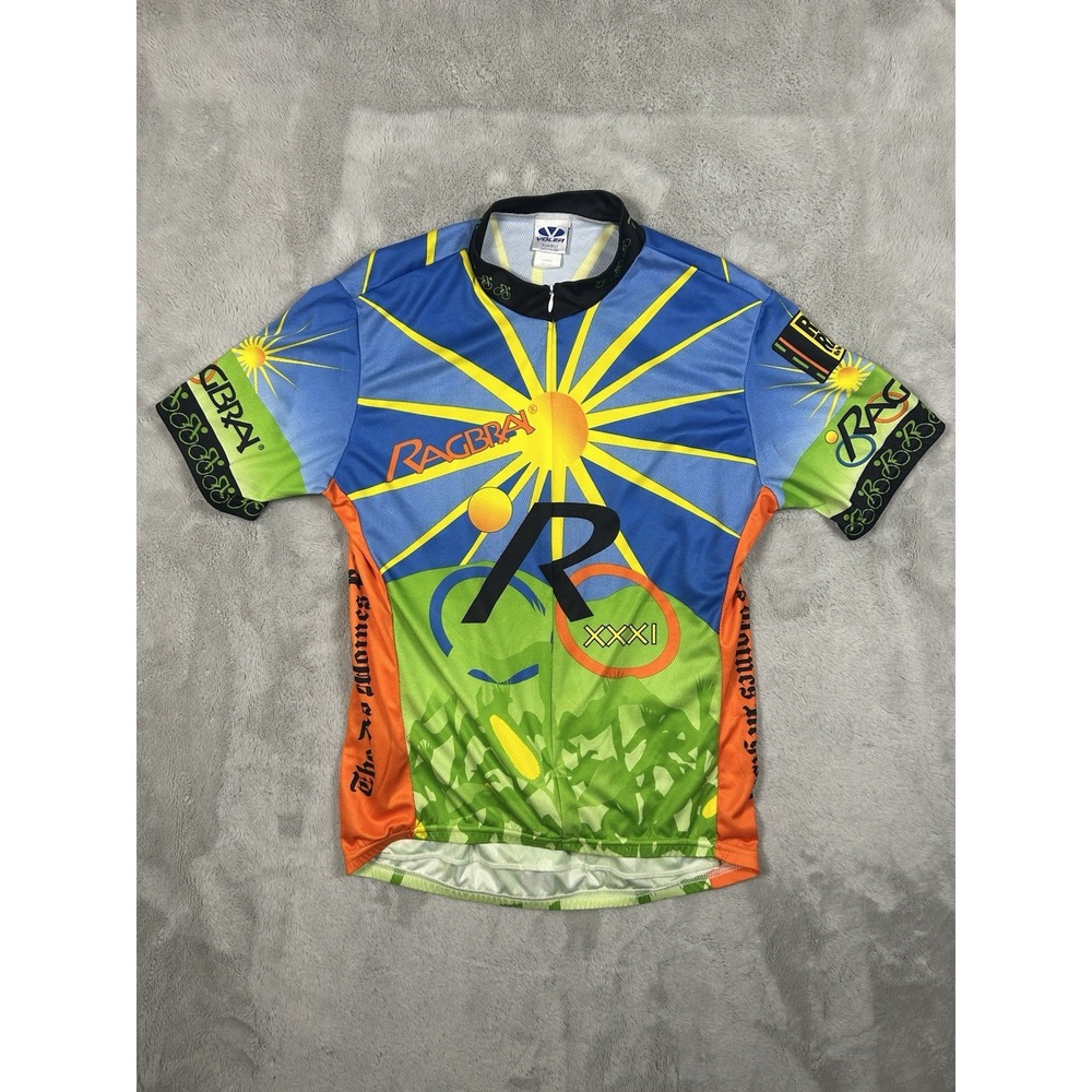 Vintage Y2k Voler Cycling Jersey Ragbrai 2003 Iowa XXXI Slim Fit Size Large